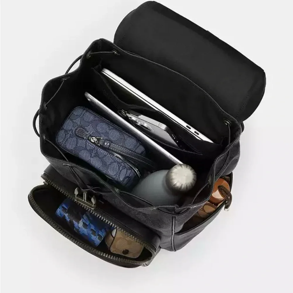 Coach Racer Backpack In Signature Jacquard - Picture 4 of 6